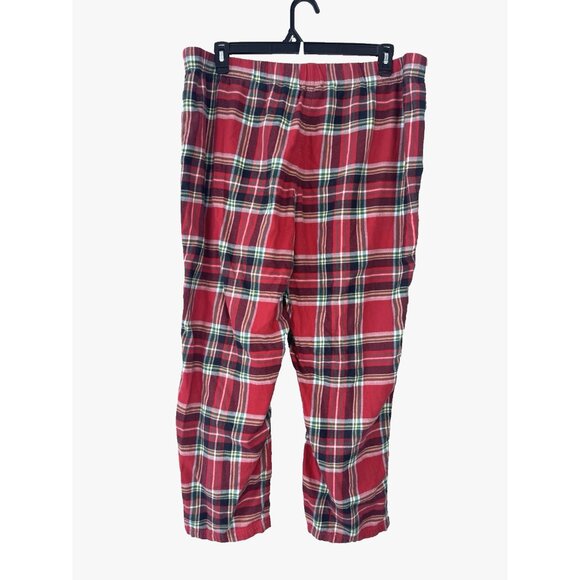 Lands End Women 1X Red Plaid Flannel Pajama Pants Classic Cozy Christmas Holiday - Picture 2 of 9